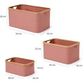 Lumaland Aufbewahrungsbox 54 x 26 cm 3-tlg. Rosa