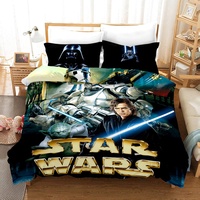 NICHIYO Star Wars Bettwäsche Set - Bettbezug und Kissenbezug,Mikrofaser,3D Digital Print dreiteiliger Bettwäsche(Bettbezug + Kissenbezüge) (17,Super King 260x220cm)