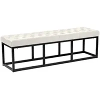 CLP Sitzbank Polson, modern, schwarzes Metallgestell, gestepptes Samt, Bodenschoner,