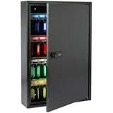 HMF 13664-02 Schlüsselschrank mit Zahlencode, Schlüsselkasten groß, 64 Haken, 45 x 30 x 8 cm, Schwarz