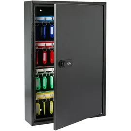HMF 13664-02 Schlüsselschrank mit Zahlencode, Schlüsselkasten groß, 64 Haken, 45 x 30 x 8 cm, Schwarz