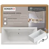 Schulte Onda Badewanne 80 x 170 cm (Komplett-Set, inkl. Wannenträger und Ablauf)
