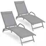 Costway Sonnenliege 184,5 x 62 x 71 cm Grau