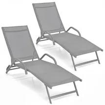 Costway Sonnenliege 184,5 x 62 x 71 cm Grau