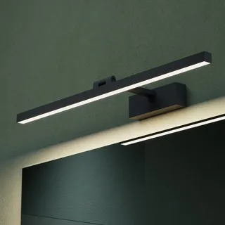 mai & mai Spiegelleuchte 60cm LED Badlampe | Spiegellampe, 4000K Badezimmer Lampe | 180° Drehbar Sandschwarz 14W Strahlenschön