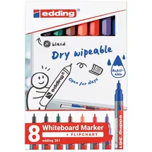 edding Whiteboardmarker 4-361-8-S2999 1mm sortiert, Rundspitze 1 mm 8 Stück