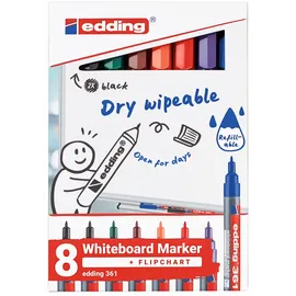 edding Whiteboardmarker 4-361-8-S2999 1mm sortiert, Rundspitze 1 mm 8 Stück