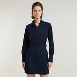 G-Star Wrap Langarmkleid Worn In Deep Blue Ocean XS