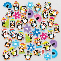 Pinguin Moosgummi-Aufkleber (pro Set 200) Bastelbedarf zu Weihnachten