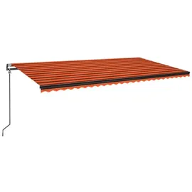 vidaXL Automatische Markise mit LED & Windsensor 600x350 Orange/Braun