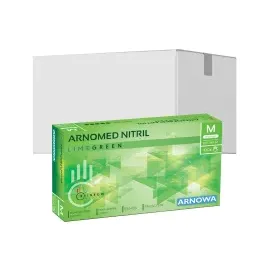 arnomed Nitril Lime Green Einmalhandschuhe, puderfrei, grün 389-M , 1 Packung = 100 Stück, Größe M