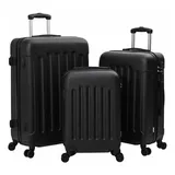 vidaXL Koffer mit Schloss 3 pcs Schwarz 50 x 31 x 78 cm ABS Kunststoff