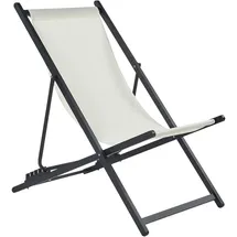 Beliani Liegestuhl 60 x 95 x 79 cm schwarz/beige klappbar