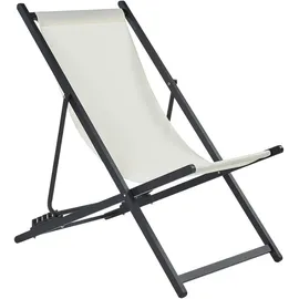 Beliani Liegestuhl 60 x 95 x 79 cm schwarz/beige klappbar
