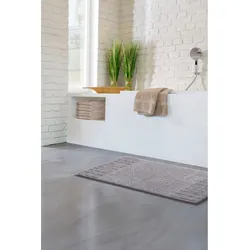 Badematte GRUND Gr. 3, grau, rechteckig (70cm x 120cm),, Badematten
