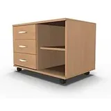 Schäfer Shop Select Mobiles Sideboard, Regal + 3 Schübe + Utensilienschub, B 800, anstellbar links, Buche