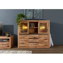 MASSIVMOEBEL24.DE Highboard 155 x 140 x 43 cm Beige