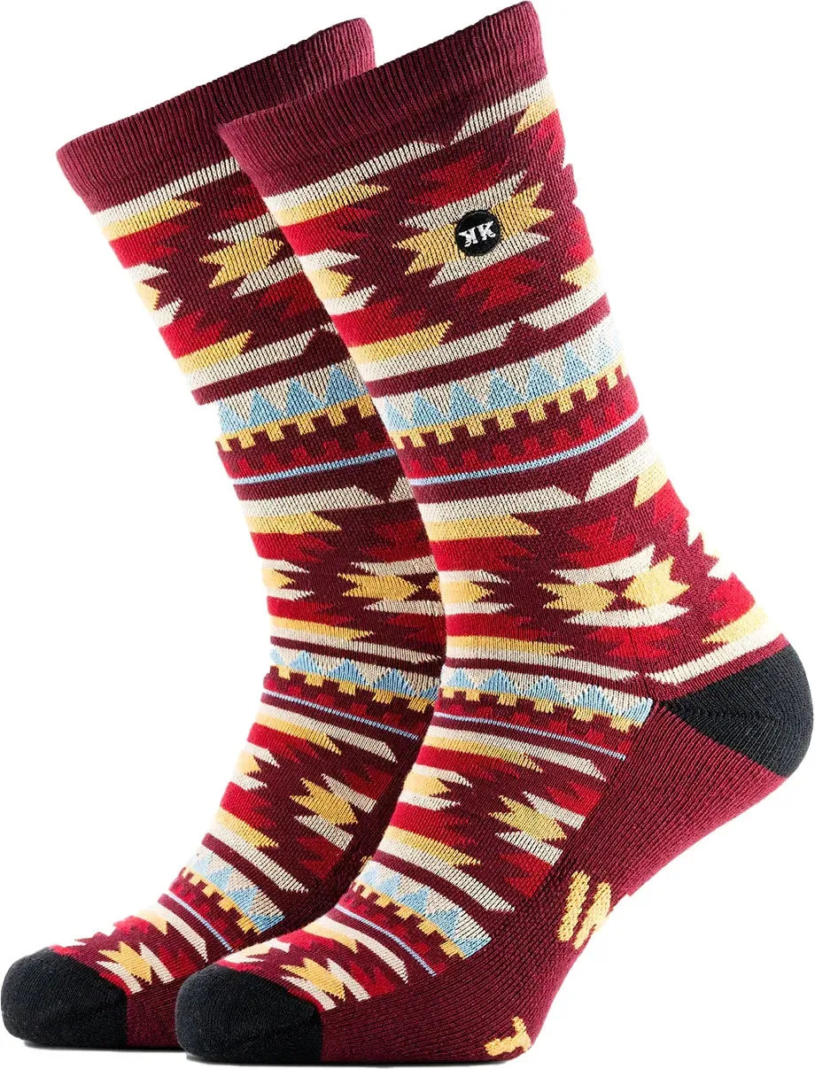 Rokker Native, chaussettes unisexes - Rouge/Blanc/Jaune - 44-47 EU