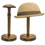 HAIBEIR Vintage Holz Hutständer Dsiplay,Freistehender Perückenständer,Tisch-Hutständer,Halter für Mützen und Perücken 1 pc