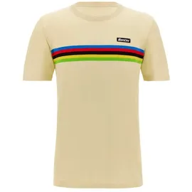Santini SMS Santini UCI World Champion T-Shirt cremeweiß/Regenbogen - XL