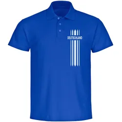 multifanshop Poloshirt - Deutschland - Streifen - Druck weiß - Polo
