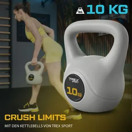 trex sport Kettlebell 10 kg Kugelhantel Schwunghantel grau