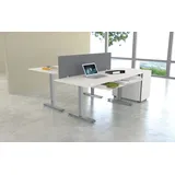 Kerkmann Move 1 elektrisch höhenverstellbarer Schreibtisch weiß rechteckig, T-Fuß-Gestell silber 180,0 x 80,0 cm