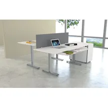 Kerkmann Move 1 elektrisch höhenverstellbarer Schreibtisch weiß rechteckig, T-Fuß-Gestell silber 180,0 x 80,0 cm