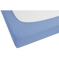 Biberna Spannbettlaken Jersey-Elastic 90 x 190 - 100 x 220 cm blau