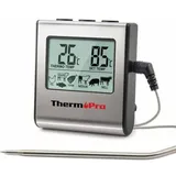 Digitales Fleischthermometer Tp16 Mit Großem Lcd-display Für Smoker, Backofen, Küche, Grill Und Bbq – Mit Timer Und Edelstahl-temperaturfühler