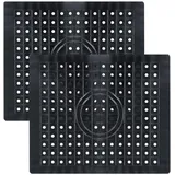 Anseom 2 Stück Spülbeckeneinlage Gummi Spülbeckenmatte Spülmatte für Spülbecken Einlage Matte Küche Rutschfeste Abtropfmatte für Spülbecken Waschbecken Spülmatte für Geschirr,31 x 26 cm (Schwarz)