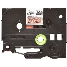 Brother TZe-B31 laminiert orange auf schwarz 1,2cm x 3m