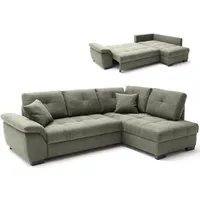 Ecksofa - green - Boxspringaufbau - Dauerschläfer