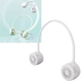 Tragbarer, Klingenloser Nackenventilator, Usb-aufladbar, Leise, Faltbar, Klein, Für Camping, Reisen, Trekking, Sport, Weiß