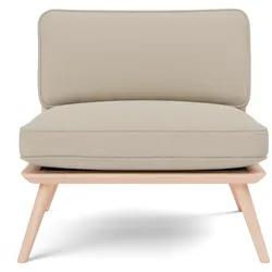 Fredericia Spine Lounge Suite Chair, eiche lackiert / grand linen natur 0024
