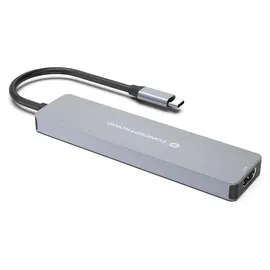 Conceptronic DONN28G 7-in-1 USB 3.2 Gen 1 Dockingstation 4K60Hz HDMI USB-A 5Gbps x 2 USB-C 5Gbps SD TF/MicroSD 100W USB PD