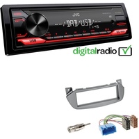 JVC KD-X182DB MP3 DAB+ USB 1-DIN Autoradio für Nissan Pixo 2006-2013 silber