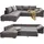 luma-home Ecksofa Schlafsofa Eckcouch Polsterecke L-Sofa m. Ottomane links, Cord Grau / 17202 - Grau