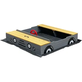 Home Deluxe Sandkasten KIDDY – Hellgrau Holz, 120x20x120 cm, Outdoor Spielzeug, Sandkästen