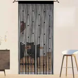 AHEJIOO 2 Stück Fliegenvorhang Terrassentür Insektenschutz Balkontür Fadenvorhang Insektenschutz - Schwarz Perlenvorhang 100x200cm Für DIY Balkon Terrassen Türdekoration Ideal