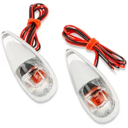 Blinker / Lampen zum Aufkleben Tropfenform Fender weiß / weiß / orange