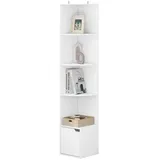 Woltu 5 Ebenen Bücherregal Eckregal Leiterregal Standregal mit Tür Bücherschrank aus Holzwerkstoff für Arbeitszimmer Schlafzimmer Wohnzimmer Büro