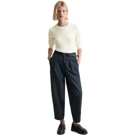 Marc O'Polo DENIM "aus softem Bio-Baumwolle-Modal-Stretch-Jersey", Damen, Gr. L, silky weiß, Obermaterial: 50% Baumwolle, 47% Modal, 3% Elasthan, unifarben, Basic, slim fit, Rundhals, Zierbündchen, Shirts Langarmshirt