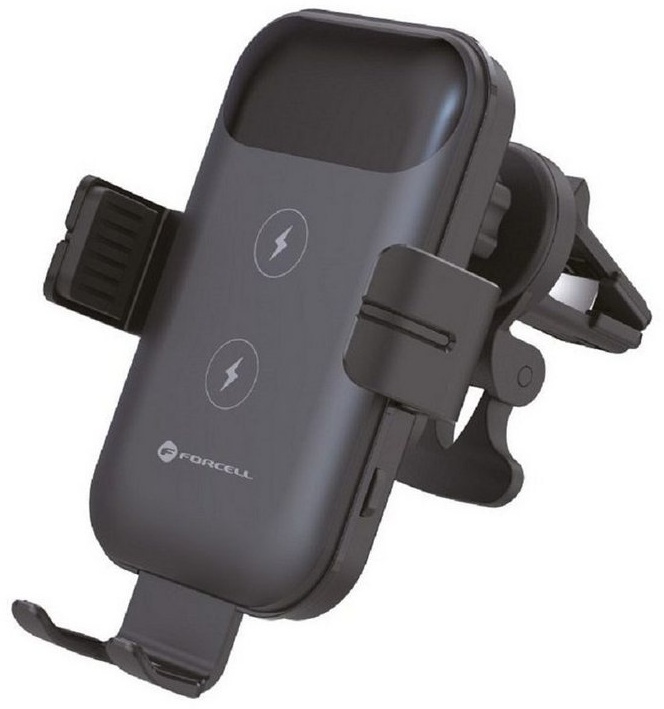 Forcell 15W Wireless Charging Autohalterung für das Lüftungsgitter Schwarz Smartphone-Halterung schwarz