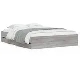 vidaXL Bettgestell mit Schubladen Grau Sonoma 140x200 cm