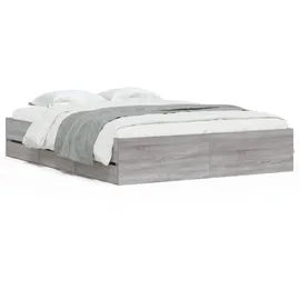 vidaXL Bettgestell mit Schubladen Grau Sonoma 140x200 cm