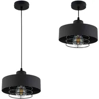 KAR LIGHTING Pendelleuchte 1-flammig aus Metall in Schwarz, höhenverstellbar | E27 Fassung | LED geeignet | Hängelampe für Wohnzimmer, Esszimmer, Küche, Büro oder Schlafzimmer