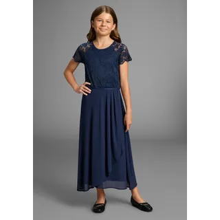 Kidsworld Jerseykleid "Festliches Kleid mit Spitze", Mädchen, Gr. 92/98, N-Gr, marine, Jersey, Obermaterial: 90% Polyamid, 10% Elasthan. Futter: 100% Polyester.