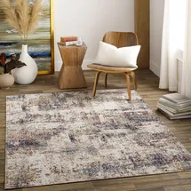 livabliss Asward Outdoor Teppich 160x213 cm – Wetterfester Boho Teppich für Balkon, Terrasse & Garten – Beige & Blau