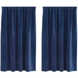 vidaXL Verdunkelungsvorhänge 2 pcs Dunkelblau 140 x 175 cm